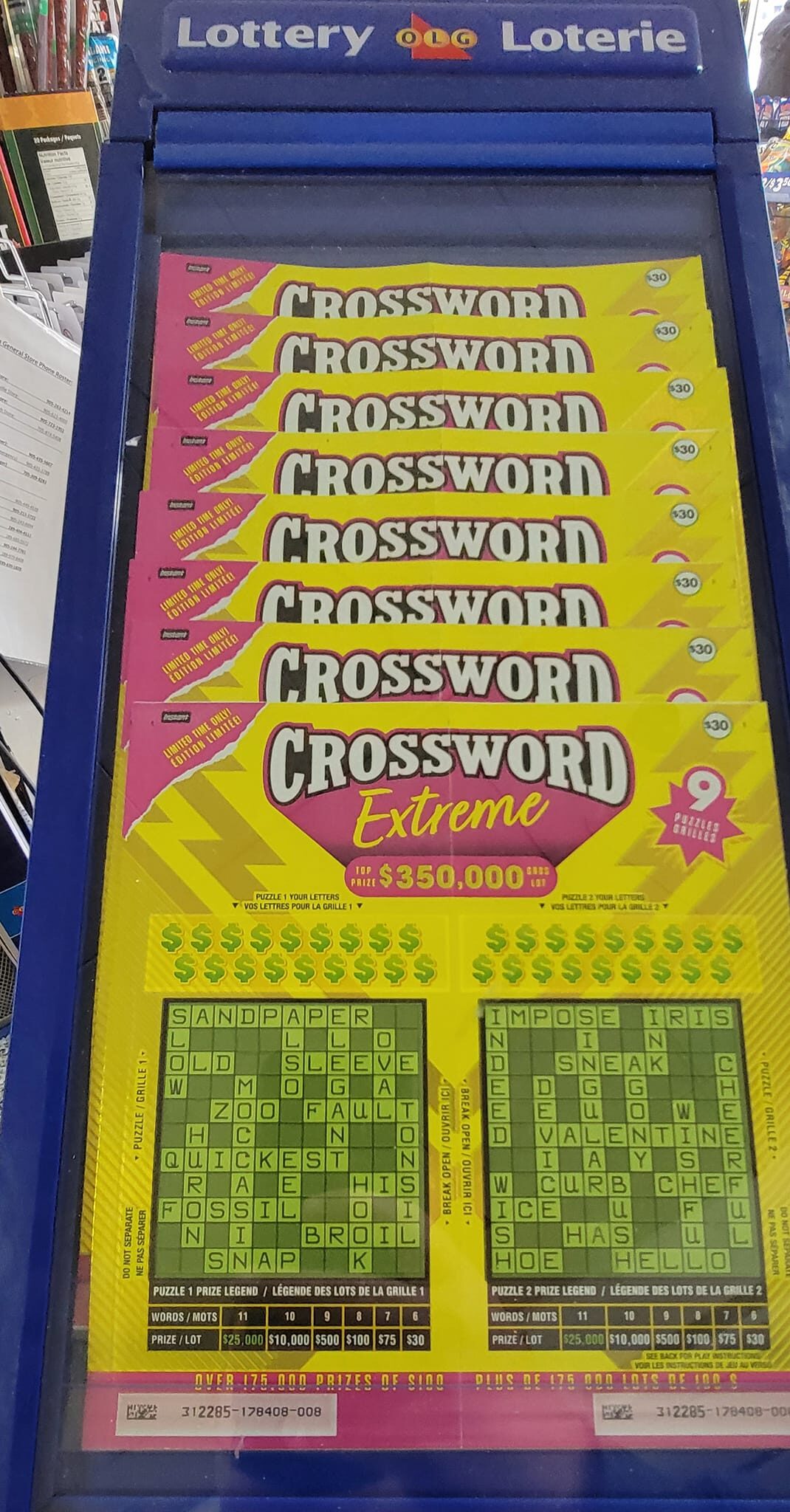 Crossword game at Enniskillen general store