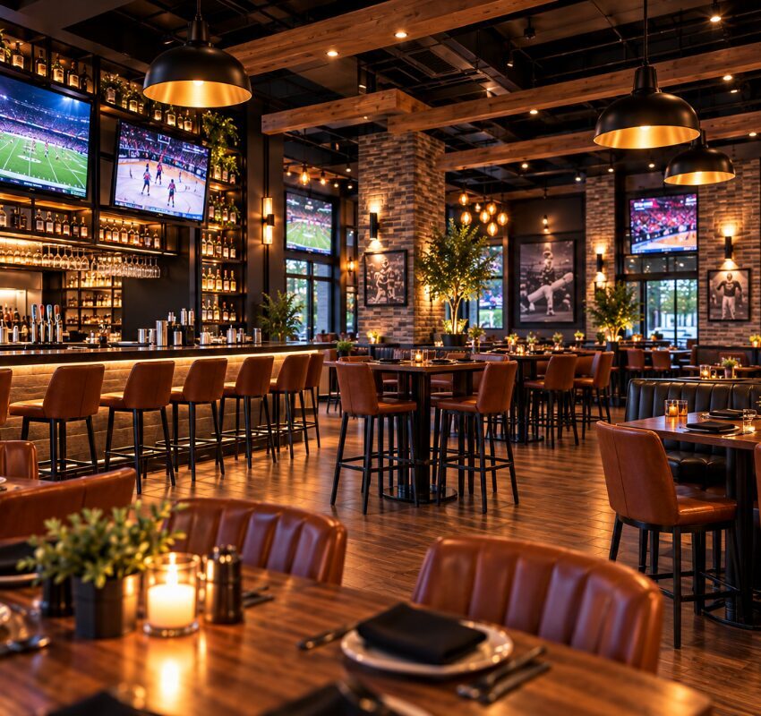 Restaurant with aesthetic interiors.